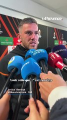 OM-Benfica : "Cette victoire est pour nos supporters", sourient Pau Lopez et Jordan Vérétout