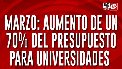 Marzo: aumento de un 70% del presupuesto para universidades