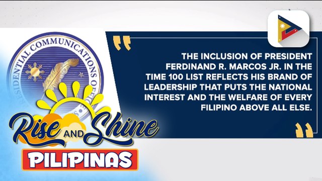 Pagkakabilang ni PBBM sa 100 Most Influential People ng TIME Magazine, patunay ng husay sa kanyang pamumuno ayon sa PCO