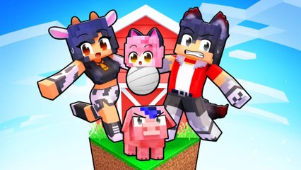 Playing as an ANIMAL FAMILY on ONE BLOCK!