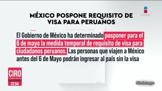 México pospone requisito de visa para peruanos