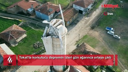 Tokat'ta korkutucu depremin izleri gün ağarınca ortaya çıktı