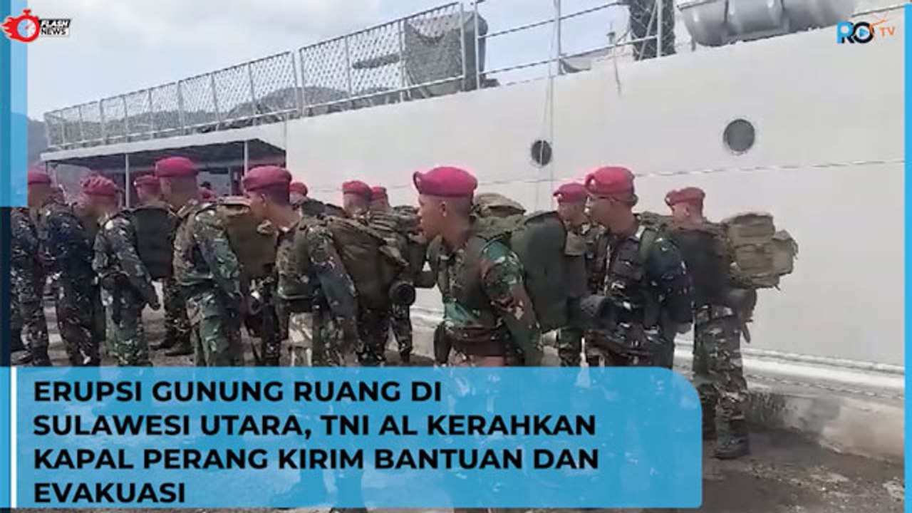 Erupsi Gunung Ruang di Sulawesi Utara, TNI AL Kerahkan Kapal Perang