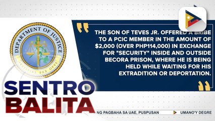 Anak ni dating Rep. Teves, tinangka umanong suhulan ang mga awtoridad ng Timor-Leste