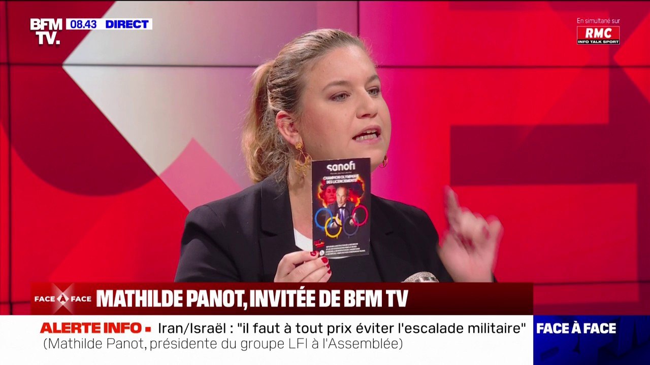 "Les champions des licenciements": Mathilde Panot dénonce les "10.000 postes supprimés depuis 2018" chez Sanofi en France