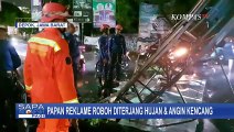 Papan Reklame Setinggi 10 Meter Roboh Diterjang Hujan dan Angin Kencang di Sawangan Depok