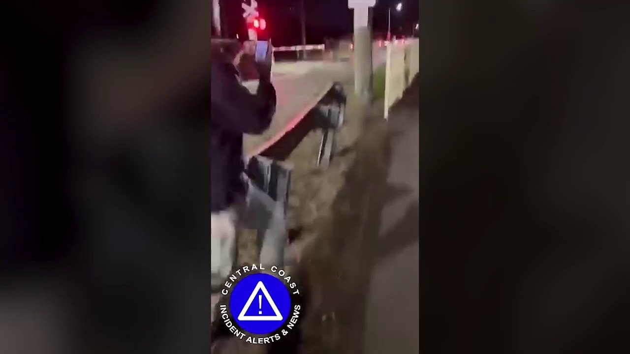 Train crashes into car on the tracks on a level crossing at Woy Woy, Central Coast | Newcastle Herald | April 19, 2024