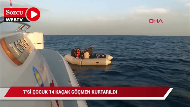 Çanakkale'de 7'si çocuk 14 kaçak göçmen kurtarıldı