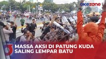 Massa Aksi di Patung Kuda Saling Lempar Batu dan Botol, Ini Pemicunya