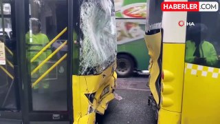Fatih'te İETT otobüsü başka bir otobüse çarptı: Yolcular hafif şekilde yaralandı