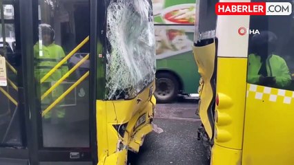 Fatih'te İETT otobüsü başka bir otobüse çarptı: Yolcular hafif şekilde yaralandı