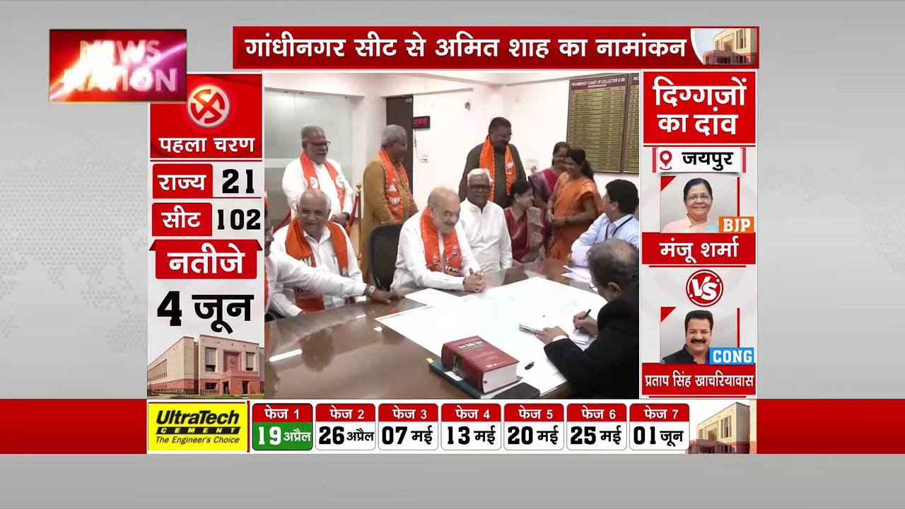 Amit Shah Nomination : नामांकन के लिए Gandhinagar पहुंचे गृहमंत्री अमित शाह