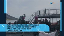 Kapal Perang TNI AL Turunkan bantuan dan Evakuasi Korban Erupsi Gunung Ruang