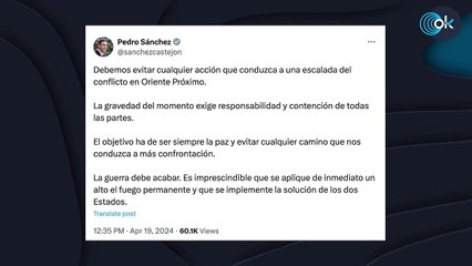 Sánchez pide a Israel evitar la «guerra» tras rebajar a «acontecimientos» los bombardeos de Irán