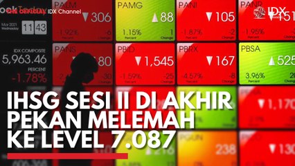 IHSG Sesi II di Akhir Pekan Melemah ke Level 7.087