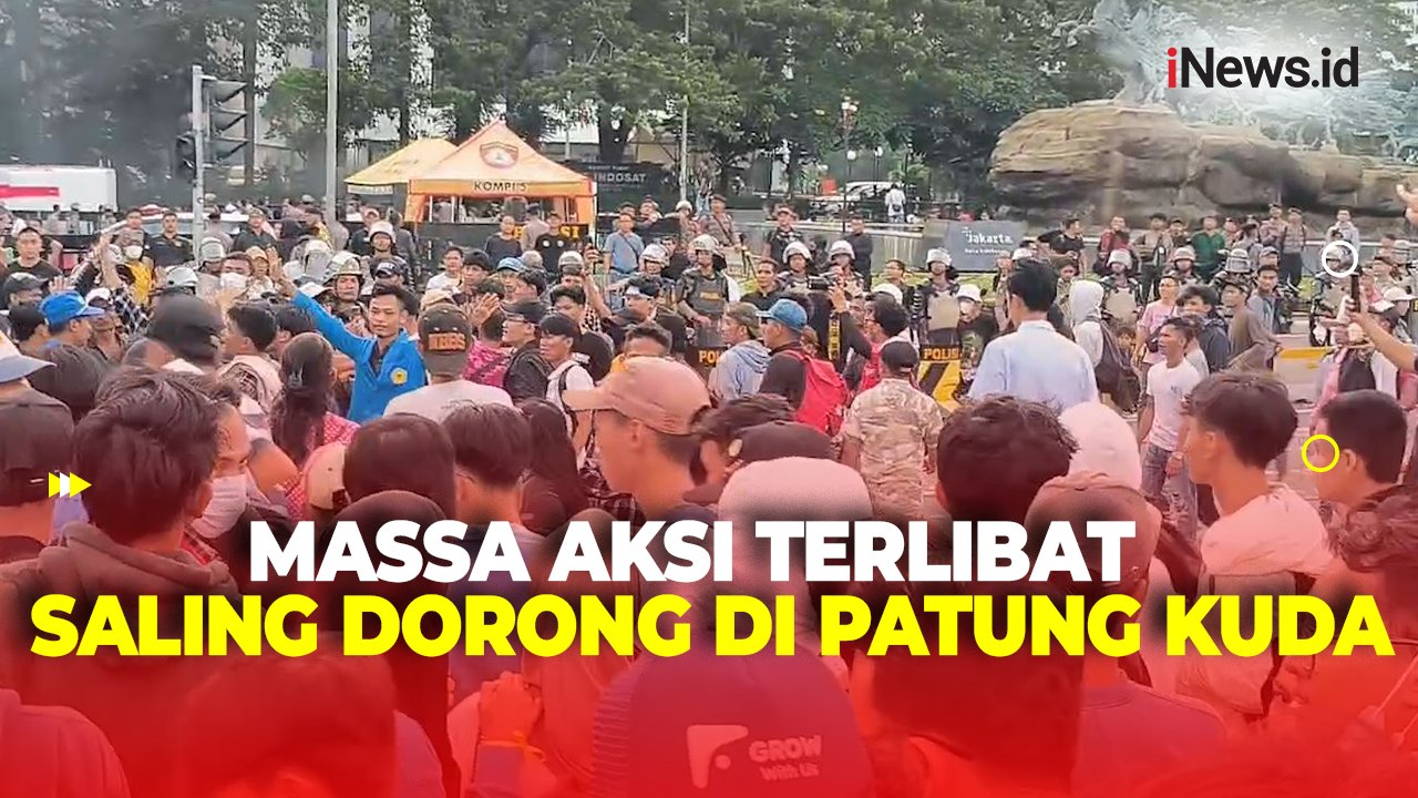 Usai Saling Dorong, 2 Kelompok Massa Aksi di Patung Kuda Bubarkan Diri