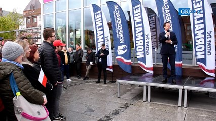 Krzysztof Bosak i Sławomir Mentzen z Konfederacji w Koszalinie