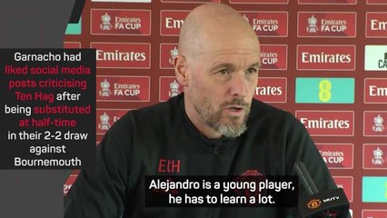 Ten Hag reveals Garnacho has apologised after social media antics