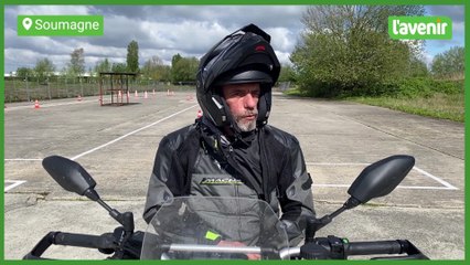 Amputé, Olivier a testé la moto statique de l’ASWR et est sous le charme