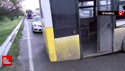 Büyükçekmece'de İETT otobüsü bariyerlere çarptı