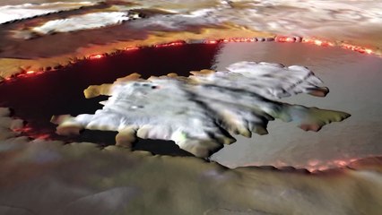 Juno ofrece vistas aéreas de una montaña y un lago de lava en Io