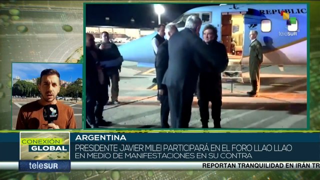 Milei viaja al Fro Llao Llao en medio de manifestaciones en su contra