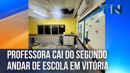 Professora cai de segundo andar de escola em Vitória