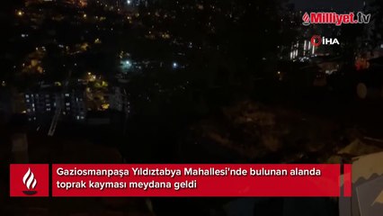 Gaziosmanpaşa'da toprak kayması! 14 ev etkilendi, 70 kişi tahliye edildi