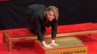 Jodie Foster imprints her hands and feet in cement at the TCL Chinese Theatre