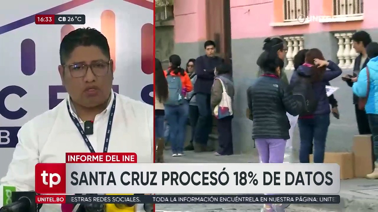 INE: Santa Cruz es la región más rezagada en el avance y procesamiento de datos del Censo