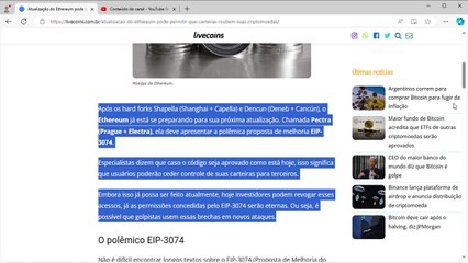 Atualização do Ethereum pode permitir que carteiras roubem suas criptomoedas