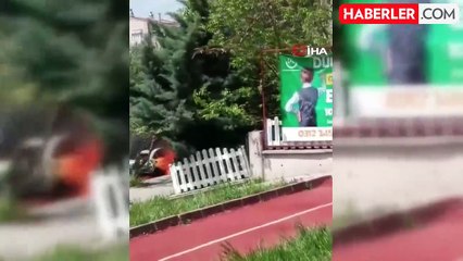 Ankara'da seyir halindeki araç alevlere teslim oldu