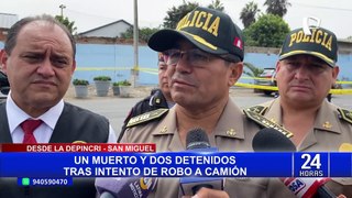 San Miguel: detienen a dos delincuentes tras matar a un hombre en intento de robo a camión