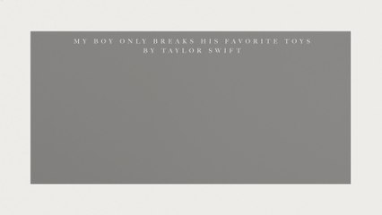 Taylor Swift - My Boy Only Breaks His Favorite Toys (Lyric Video)