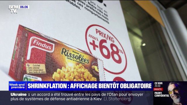 Shrinkflation : une affichette bientôt obligatoire dans les supermarchés pour alerter les consommateurs d'une réduction des quantités d'un produit