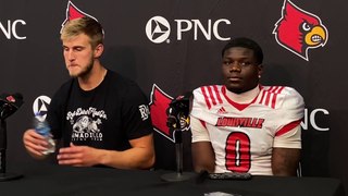 Louisville QB Tyler Shough and WR Chris Bell Spring Game Postgame (4/19/24)