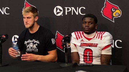 Download Video: Louisville QB Tyler Shough and WR Chris Bell Spring Game Postgame (4/19/24)