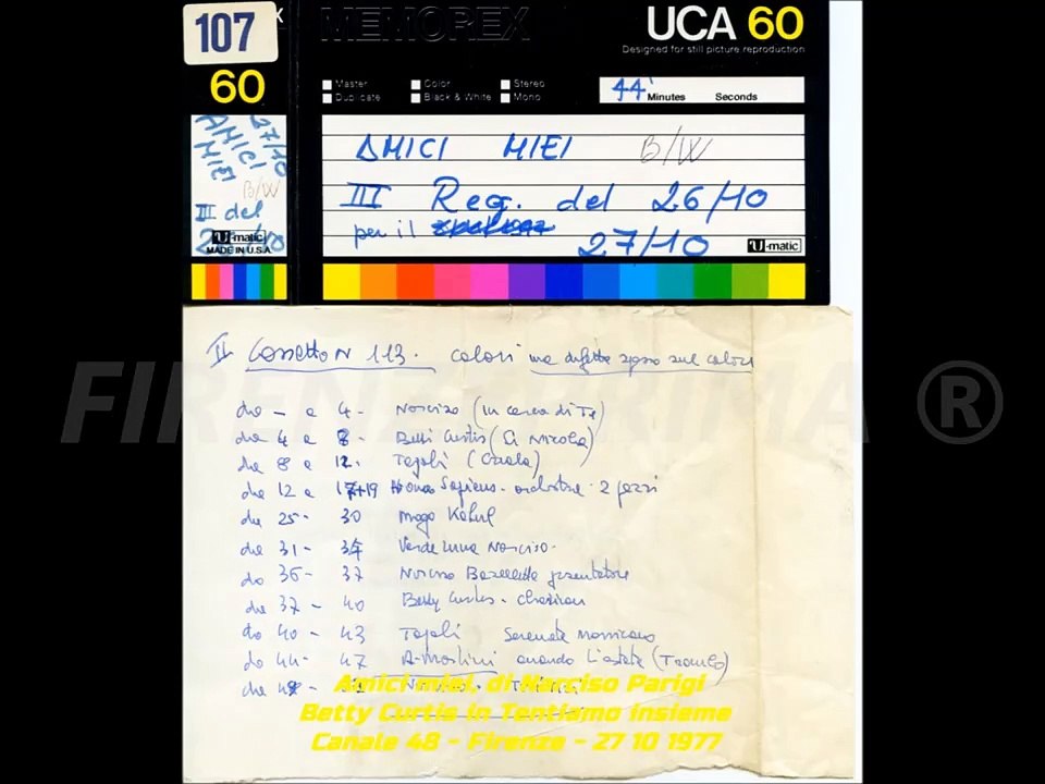 Amici miei di Narciso Parigi Betty Curtis  in Tentiamo insieme. Canale 48 . 27 10 1977