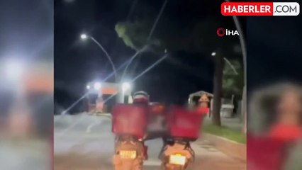 Kuryelerin tehlikeli yolculuğu kamerada