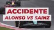 El ACCIDENTE de FERNANDO ALONSO y CARLOS SAINZ en el SPRINT del GP de CHINA de F1: hubo SANCIÓN