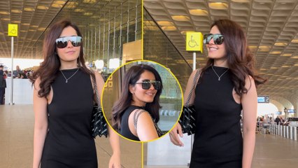 Yodha Star Raashii Khanna's Bomb-Black Look For Her Airport Arrival!