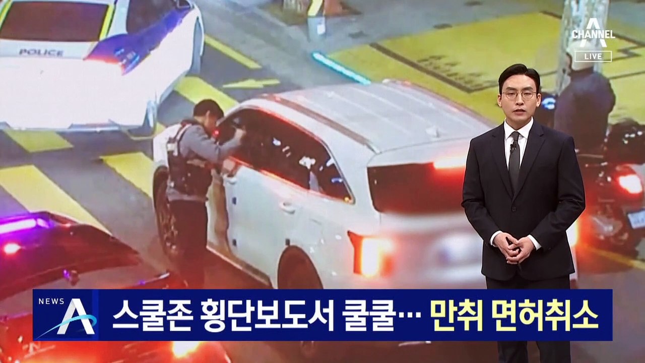 스쿨존 횡단보도서 ‘쿨쿨’…만취 면허취소