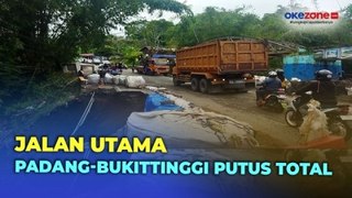 Dihantam Banjir Lahar Dingin, Jalan Utama Penghubung Padang-Bukittinggi Retak dan Amblas