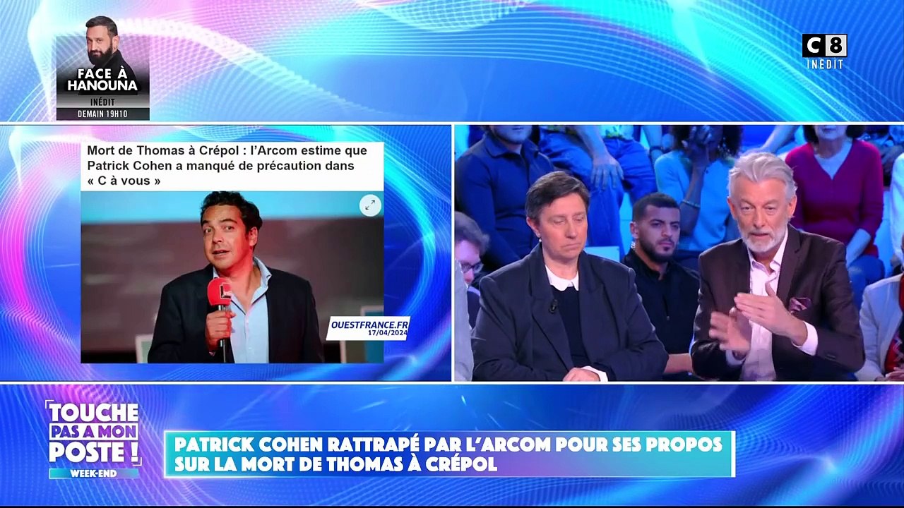 Cyril Hanouna aborde le cas de Patrick Cohen épinglé par l'Arcom.