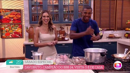 Na Globo, Davi desmente jornalista e fala de Mani Rego: "Minha nega"