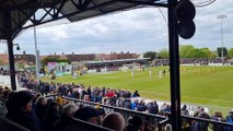 Crawley Town players and fans celebrate Liam Kelly's goal against Sutton United