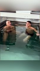 Los gritos de Mbappé en una piscina helada