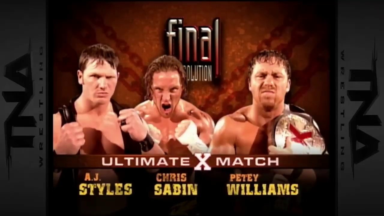 TNA Final Resolution 2005 - AJ Styles vs Petey Williams vs Chris Sabin (Ultimate X Match, TNA X Division Championship)
