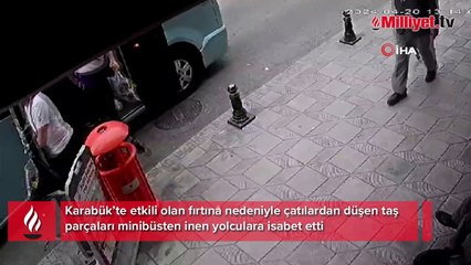 Karabük'te şaşkına çeviren olay! Minibüsten indiler üzerlerine taş yağdı