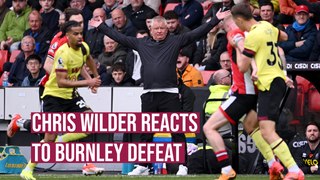 Chris Wilder reacts to Sheffield United's defeat to Burnley at Bramall Lane